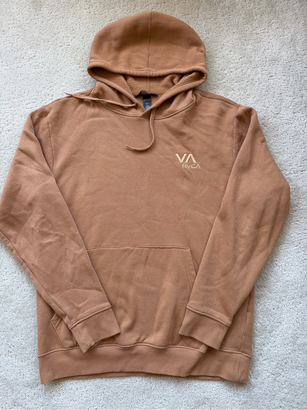 RVCA Men's Caramel Brown Logo Pullover Hoodie